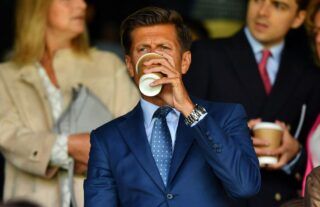 Steve Parish watching from the stands at Selhurst Park