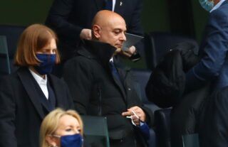 Tottenham Hotspur chairman Daniel Levy watches on against Southampton