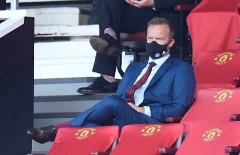 Manchester United chief executive Ed Woodward in the stands at Old Trafford