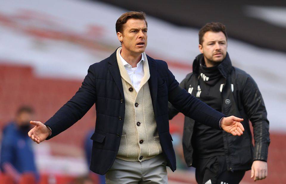 Fulham boss and Tottenham target Scott Parker looking confused by a decision