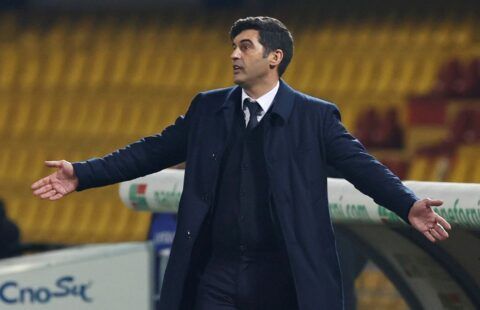 Roma manager and Crystal Palace target Paulo Fonseca on the touchline