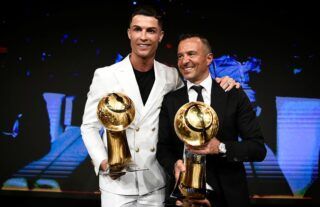 Cristiano Ronaldo with his agent Jorge Mendes