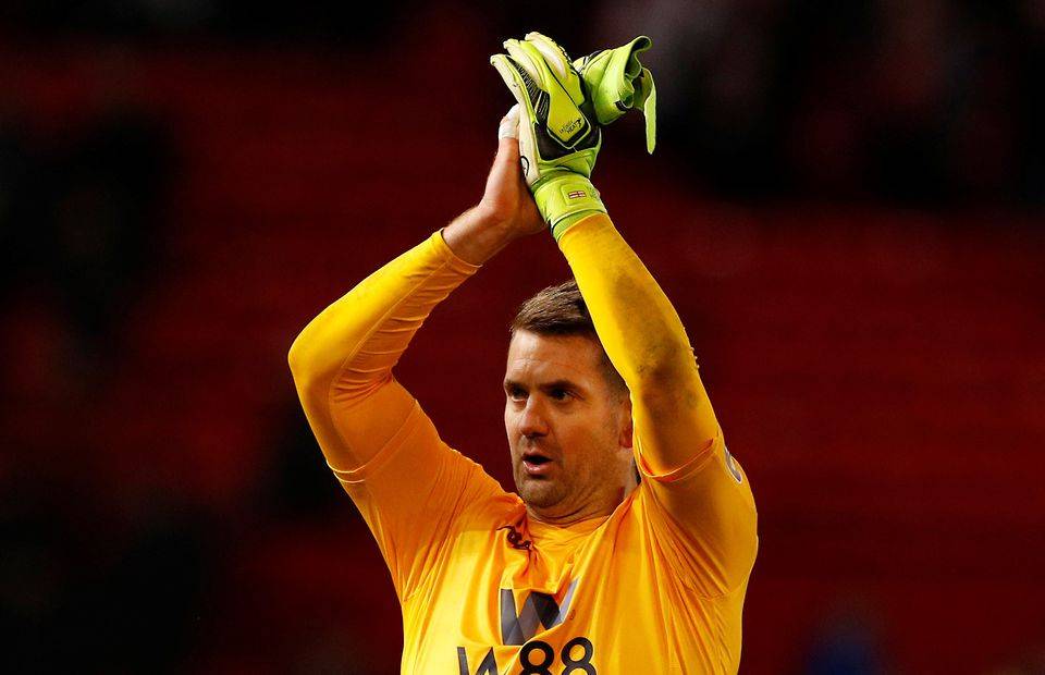 Aston Villa's Tom Heaton in action against Manchester United who are reportedly keen on signing him