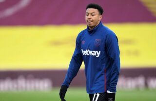Manchester United loanee Jesse Lingard in training at West Ham