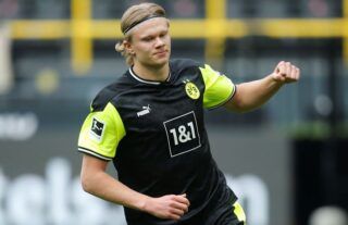 Reported Manchester United target Erling Haaland in action for Dortmund amid speculation around his future