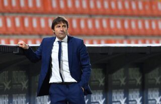 Inter Milan manager and Tottenham target Antonio Conte in the dugout