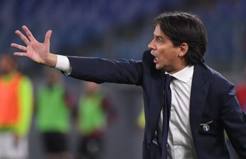 Lazio manager and Tottenham target Simone Inzaghi giving instructions
