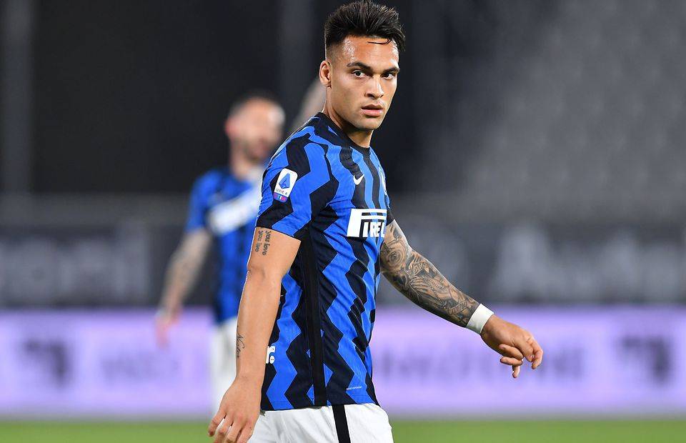 Inter Milan's Lautaro Martinez in action amid speculation over his future with Liverpool linked