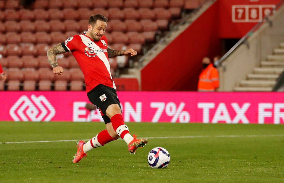Southampton striker Danny Ings scores against Crystal Palace in the Premier League