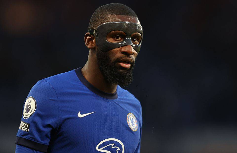 Antonio Rudiger in action for Chelsea vs Leicester