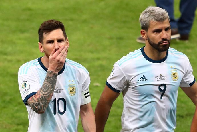Messi & Aguero with Argentina