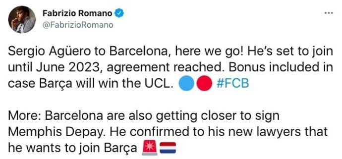 Romano's tweet