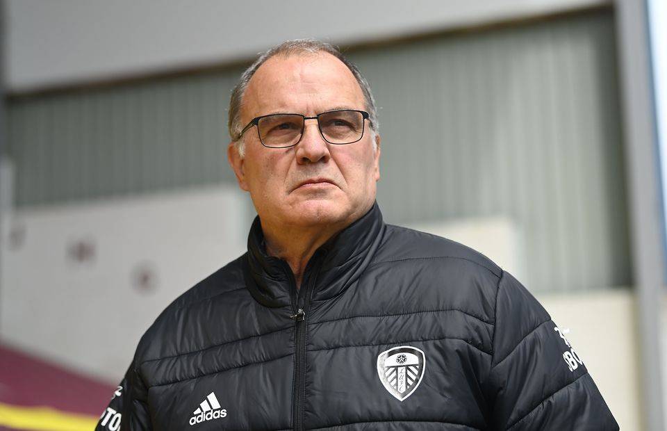 Leeds manager Marcelo Bielsa staring into the distance