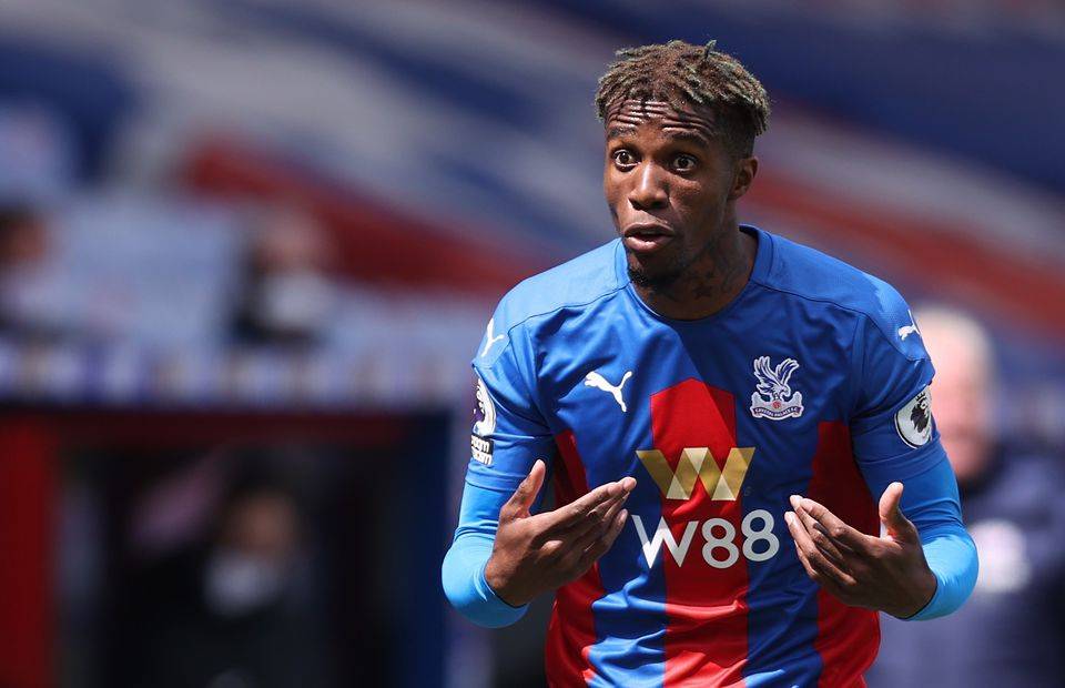 Wilfried Zaha in action for Crystal Palace amid speculation over a transfer to Tottenham