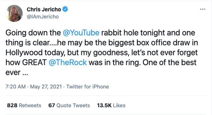 Jericho praises The Rock's WWE career