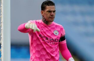 Ederson in action for Manchester City