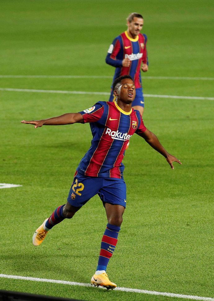 Ansu Fati in action for Barcelona
