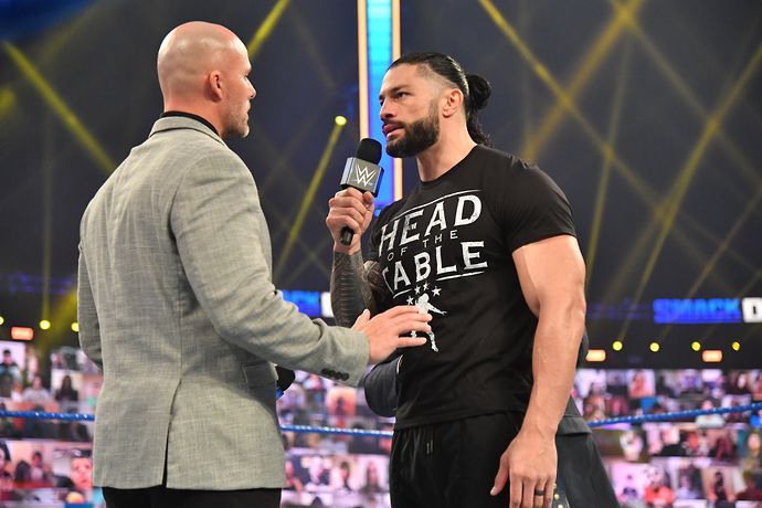 Reigns clashed with Pearce on SmackDown
