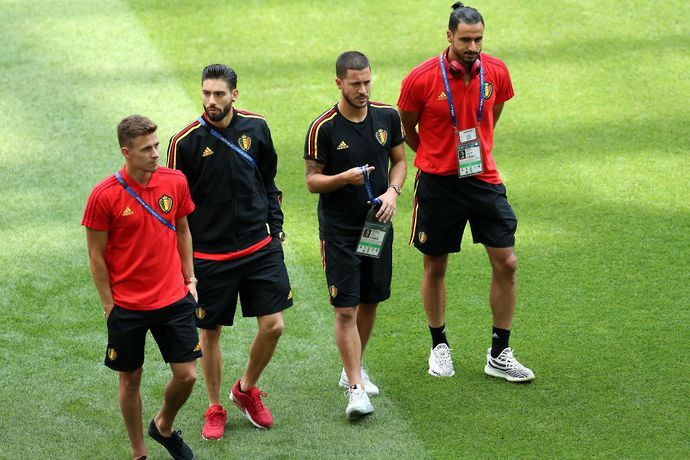 Eden Hazard and Yannick Carrasco at the 2018 World Cup