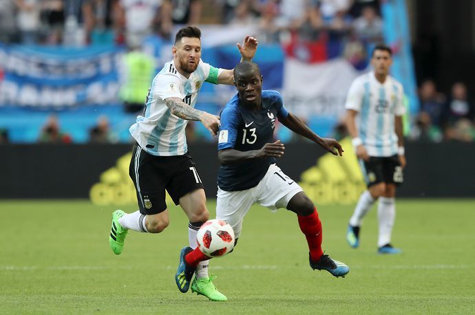 Kante & Messi in action