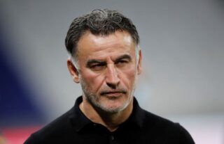 Former Lille manager and Everton target Christophe Galtier looking serious