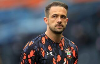 Danny Ings warming up for Southampton amid speculation over a move to Tottenham
