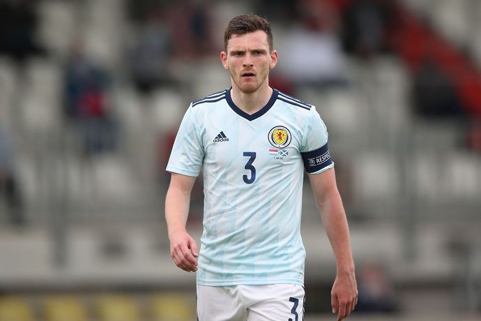 Andy Robertson in action for Scotland