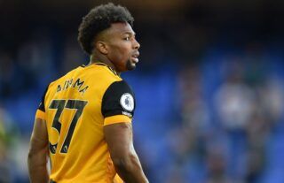 Adama Traore in action for Wolves amid speculation over a move to Chelsea