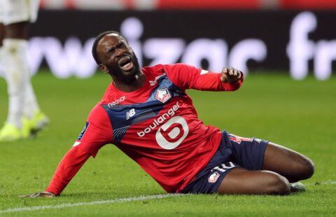 Jonathan Ikone in action for Lille amid speculation over a move to Liverpool
