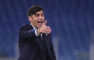 Former Roma manager and Tottenham target Paulo Fonseca looking animated