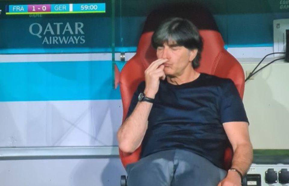 Joachim Low was caught 'sniffing' his fingers again in France vs Germany