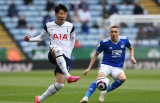 Heung Min Son in action for Tottenham amid speculation over a new contract