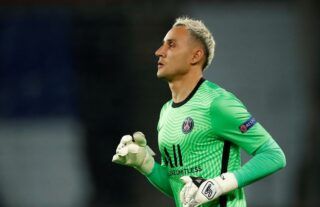 Keylor Navas in action for PSG amid speculation over a move to Man United