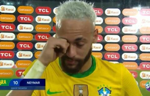 Neymar was in tears after closing in on Pele's record vs Peru