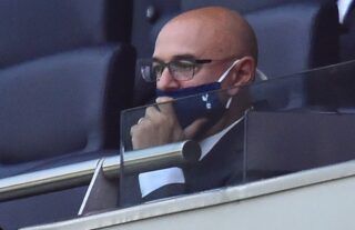Tottenham chairman Daniel Levy watching on from the stands