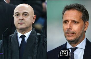 Tottenham Hotspur chairman Daniel Levy and Managing Director Fabio Paratici