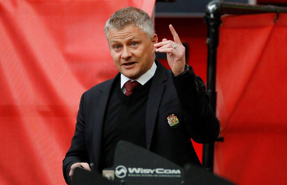 Ole Gunnar Solskjaer on the sidelines for Man United amid speculation over a move for Max Aarons