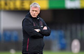 West Ham manager David Moyes with his arms folded