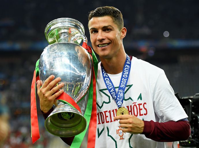 Ronaldo with the Euro 2016 trophy