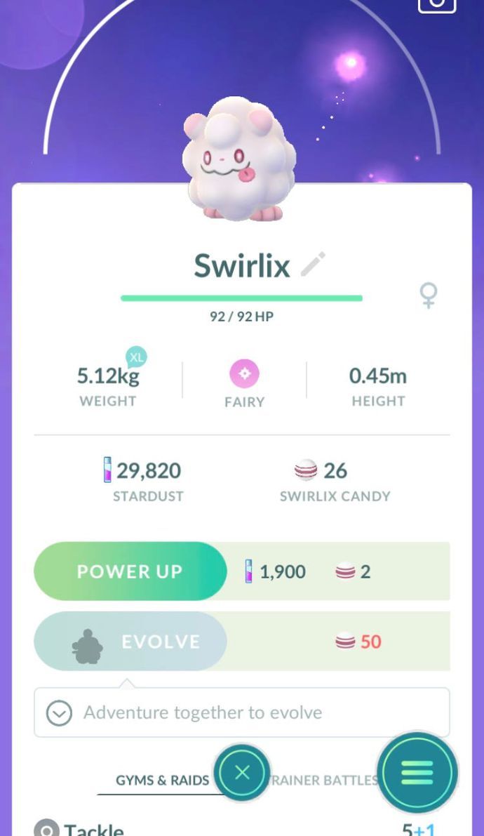 You will need to Buddy-up with Swirlix in order to evolve into Slurpuff.