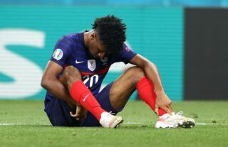 Kingsley Coman down injured for France amid speculation over a move to Liverpool