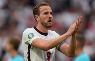 Harry Kane celebrates England's win over Germany
