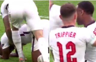 Kieran Trippier and Declan Rice helped Sterling up when he was gutted vs Germany