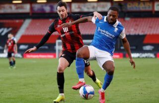 Birmingham City in action against AFC Bournemouth in the Championship