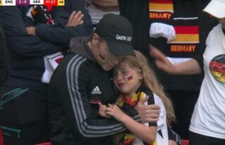 A fundraiser has been set up for a young German girl who cried during England loss