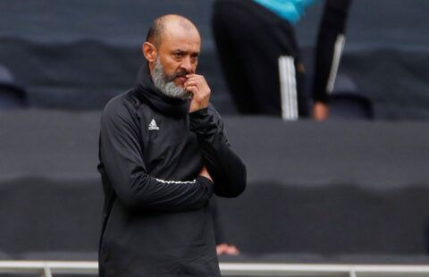 Nuno Espirito Santo on the sidelines at Tottenham amid speculation over Conor Coady to Spurs