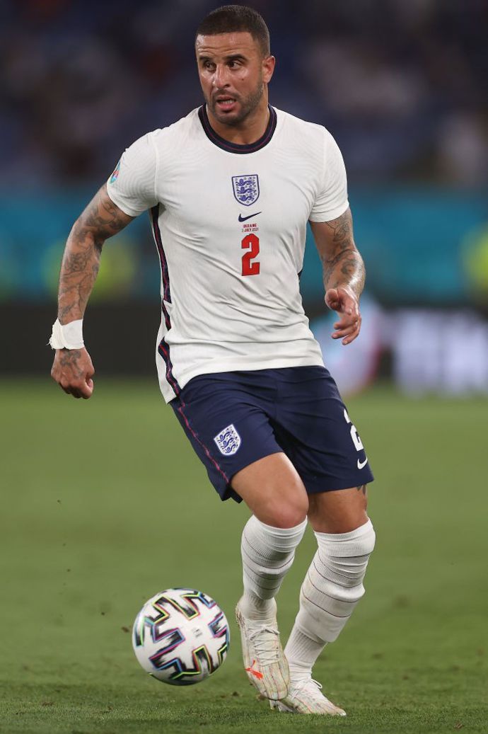 Kyle Walker in action for England at Euro 2020