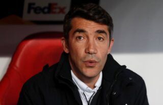 New Wolves manager Bruno Lage whistling in the dugout