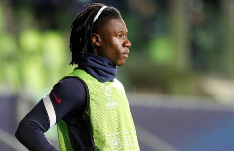 Camavinga warming up for France U21s amid speculation over a move to Man United