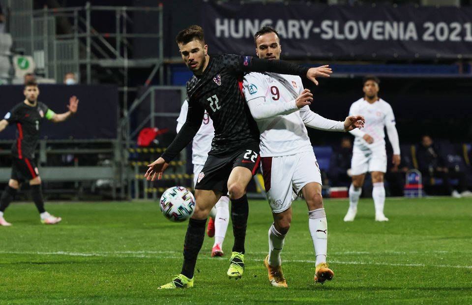 Mario Vuskovic in action for the Croatian under-21 side